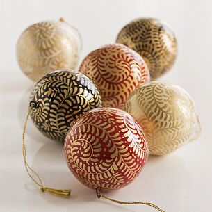 Papiermaché Christbaumkugeln Udhampur Bunt