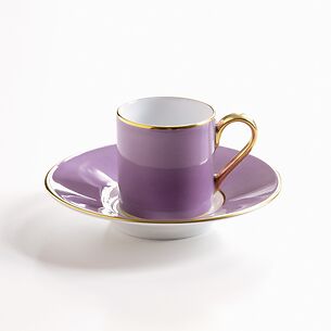 Porcelaine de Limoges Mokkatasse Lila/Golddekor