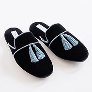 Vestieri Samtslipper Villa Herren Black/Blue