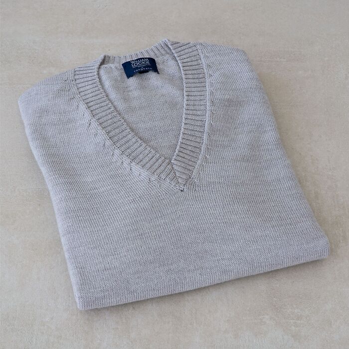 Merino-Pullover von William Lockie Pearl Grey Gr. S