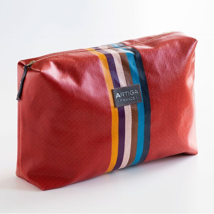 Waschzeugtasche Chevron von Artiga Groß Rot