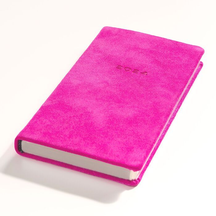 Wochenkalender mit Notizseite 2024 Leder Brushed Pink