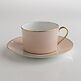 Porcelaine de Limoges Tasse mit Untertasse Rosa